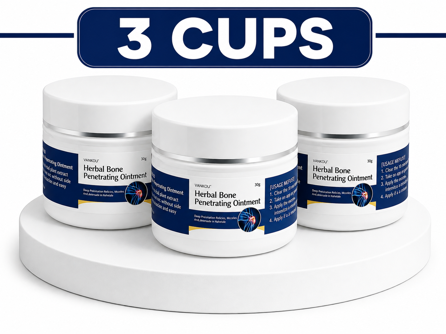3 Jars of Herbal Bone Penetrating Ointment