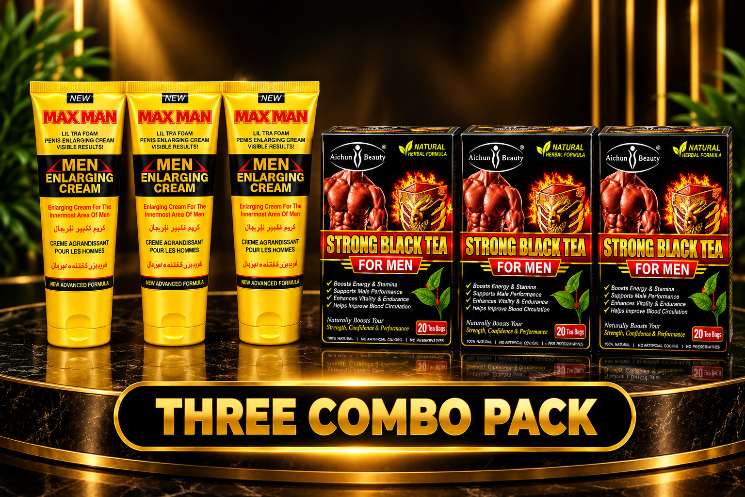 IMAGE PLACEHOLDER — 3 boxes of Strong Black Tea for Men